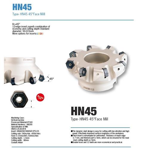 50mm 4 élű HNMX 0907 váltólapkás síkmaró - Derek