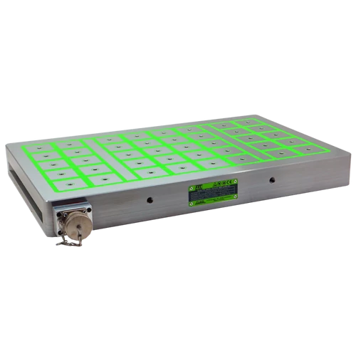 810x460x66mm elektro permanens mágnesasztal 60db négyzet pólussal - FXL 508/50 - Flaig
